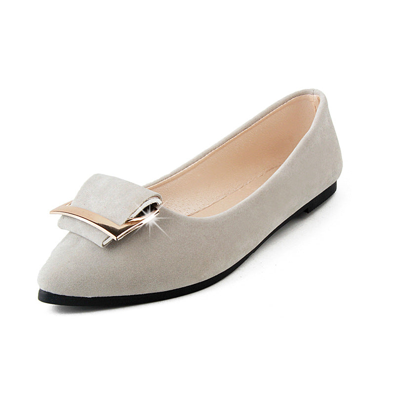 Casual Suede Shallow Pointed Flat Heel Flat Shoes